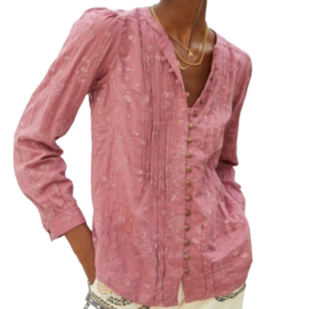 Anthropologie Pink Blouse